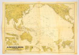 1941 A Csendes-óceán, 1:25000000, M. Kir. Honvéd Térképészeti Intézet, 64×92 Cm - Altri & Non Classificati
