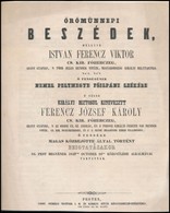 1847 Örömünnepi Beszédek, Melyeket István Főherceg... Pest Vármegye Főispáni Székébe Való Beiktatásakor Tartottak. A Bei - Ohne Zuordnung