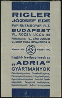 1935 Bp. VI., Riegler József Ede Papírneműgyár Rt. Zsebnaptár és Notesz Egyben, Használatlan - Sin Clasificación