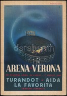 1958 Arena Di Verona (Turandot, Aida, La Favorita) Programfüzet, Reklámokkal, 3 Db Belépőjeggyel, 83p - Non Classés