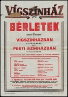 1969 Vígszínház 1969/70-es évad Plakát, Ragasztott Szakadással, 41,5x30 Cm - Autres & Non Classés