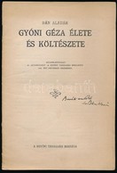 Bán Aladár: Gyóni Géza élete és Költészete. Különlenyomat A 'Koszorú' A Petőfi Társaság Közlönye 1942. évi Októberi Szám - Ohne Zuordnung