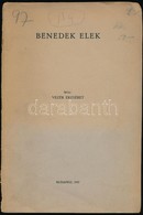 Vezér Erzsébet: Benedek Elek. Bp.,1937, Pápai Ernő-ny., 63 P. Kiadói Papírkötés, Ceruzás Aláhúzásokkal, Kissé Sérült, Ré - Ohne Zuordnung