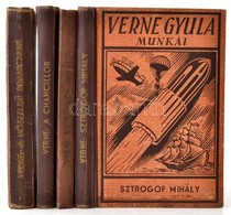 Verne Gyula 4 Db Műve: 
Sztrogof Mihály (2db), A Chancellor, A Hőslelkű Branicanné. Bp.,é.n., Forrás. Kiadói Félvászon-k - Non Classés