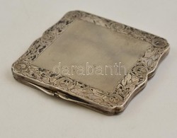 Jelzett Ezüst Púdertartó Szelence Virág Díszítéssel / Silver Pudrie Bruttó: 79 G, 7x7,5 Cm - Autres & Non Classés