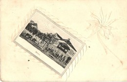 T2/T3 1910 Aszód, Fő Tér, Weiner Dávid Vendégfogadója, Torony Pavilon. Díszített Képeslap (EK) - Ohne Zuordnung