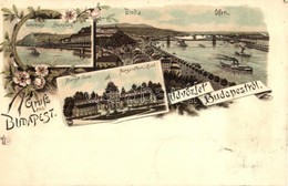T2 1897 (Vorläufer!) Budapest, Buda, Margit Fürdő, Gellérthegy, Gőzhajó. Ottmar Zieher Art Nouveau, Floral, Litho - Sin Clasificación