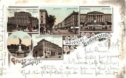 T2/T3 1897 (Vorläufer!) Budapest, Magyar Tudományos Akadémia, Gróf Széchenyi Szobor, Andrássy út, Nemzeti Múzeum, Petőfi - Non Classificati