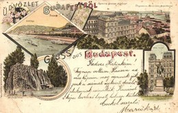 T2/T3 1898 (Vorläufer!) Budapest, Gellérthegy, Margitszigeti Forrás, Eötvös Szobor, Főgimnázium és Főreáliskola. Art Nou - Non Classificati