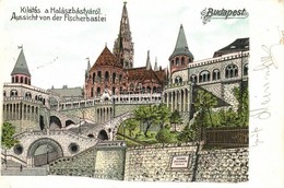 T2/T3 Budapest I. Kilátás A Halászbástyáról. Litho (apró Szakadás / Tiny Tear) - Non Classificati