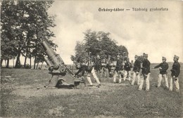T2/T3 1913 Örkénytábor (Táborfalva), Tüzérség Gyakorlata ágyúval. Kiadja Wassermann Vilmos (EK) - Sin Clasificación