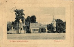 T3 Borossebes, Sebis; Wenckheim Tér, Steiner Samu üzlete, Templom. W. L. Bp. 5286. / Square, Shop, Church (r) - Ohne Zuordnung