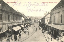 T2/T3 1906 Kolozsvár, Cluj; Wesselényi Miklós Utca, Csízhegyi S., Pap Ernő, Kovács József üzlete / Street View With Shop - Ohne Zuordnung