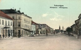 T2/T3 Szászrégen, Reghin; Közép Utca, üzletek. Bischitz J. Kiadása / Street View, Shops (EK) - Ohne Zuordnung