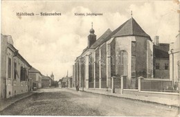 * T2/T3 1913 Szászsebes, Mühlbach, Sebes; Katolikus Templom, Utca / Kloster, Jakobigasse / Church, Street (EK) - Ohne Zuordnung