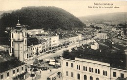 ** T1 Besztercebánya, Banská Bystrica; Béla Király Tér A Toronyból Nézve, üzletek, Piac. Machold F. Kiadása / Square Vie - Non Classés