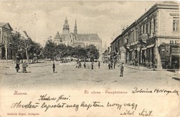 T2/T3 Kassa, Kosice; Fő Utca, üzletek / Main Street With Shops (kicsit ázott Sarok / Slightly Wet Corner) - Ohne Zuordnung