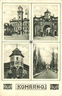 T2 1938 Komárom, Komárno; Városháza, Kapu, Torony / Town Hall, Gate, Tower, Art Nouveau Frame, 'Komárom Visszatért So. S - Non Classificati