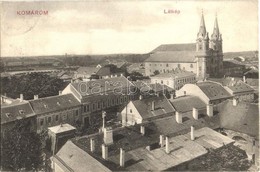 T2/T3 Komárom, Komárnó; Látkép Templommal / General View With Church (ragasztónyom / Gluemark) - Ohne Zuordnung