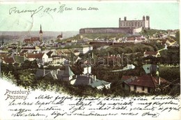 T4 1902 Pozsony, Pressburg, Bratislava; Látkép, Vár. Ottmar Zieher Heliocolorkarte / General View, Castle (b) - Ohne Zuordnung