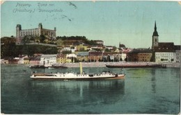 T2/T3 1911 Pozsony, Pressburg, Bratislava; Duna Sor, Vár, Gőzhajó / Danube, Castle, Steamship (EK) - Ohne Zuordnung