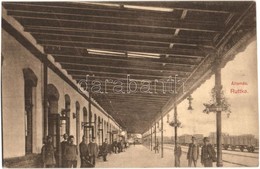 T2/T3 1915 Ruttka, Vrutky; Vasútállomás Peron 'Felvidéki Magyarság Nyomda' Gerő Henrik Kiadása / Bahnhof / Railway Stati - Sin Clasificación