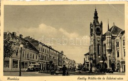 ** T2/T3 Munkács, Mukacheve, Mukacevo; Horthy Miklós Tér, Rákóczi Utca, Autóbusz / Square, Street, Bus (EK) - Ohne Zuordnung