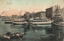 T2/T3 1910 Fiume, Rijeka; Kikötő, Gőzhajók / Port, Ships (EK) - Ohne Zuordnung