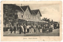 * T2/T3 Zenta, Senta; Vasútállomás Hajtánnyal / Bahnhof / Railway Station With Handcar (kis Szakadás / Small Tear) - Non Classés