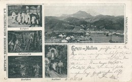 * T2 1898 Hallein, K.u.K. Salzbergwerk Dürrenberg (Dürrnberg), Einfahrt, Ausfahrt, Seefahrt / Salt Mine Interioe With Wo - Ohne Zuordnung