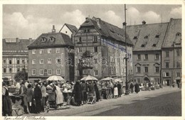 T2/T3 Cheb, Eger; Adolf Hitlerplatz / Square With Market  (EK) - Non Classés