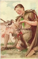 ** T2/T3 Márton L.-féle Cserkészlevelezőlapok Kiadóhivatala / Scout, Rabbits S: Márton L. (EK) - Ohne Zuordnung