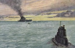 ** T2 Búvárhajó (tengeralattjáró) Lesben / U-Boot Auf Ausguck / WWI Austro-Hungarian Navy K.u.K. Kriegsmarine Submarine  - Non Classés