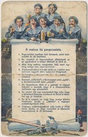 T4 A Matróz Tíz Parancsolata / The Mariner's Ten Commandments. Austro-Hungarian Navy K.u.K. Kriegsmarine Humorous Marine - Non Classés