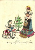 T2/T3 Boldog Magyar Karácsonyt! / Hungarian Irredenta Propaganda, Folklore Christmas Greeting. S: Pálffy (EK) - Ohne Zuordnung