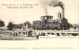 ** T1 Gruss Vom K.u.k. Eisenbahn- Und Telegraphen-Regiment Nr., Belastungsprobe Mit Fahrender Locomotive. A Huber / K.u. - Sin Clasificación