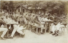 T2 1910 Esztergom, Az Első Sajkában (csajka) Elköltött Ebéd / K.u.K. Military, First Lunch In The Barracks. Photo - Ohne Zuordnung