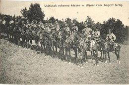 ** T2 Ulánusok Rohamra Készen. Hátoldalin Héber újévi Köszöntés / Ulaner Zum Angriff Fertig / K.u.K. Uhlan Regiment; Heb - Sin Clasificación