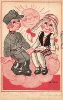 * T2/T3 Finnish Military And Folklore Romantic Art Postcard. Postikortti Sarja, Maija Ja Kalle  (EK) - Sin Clasificación