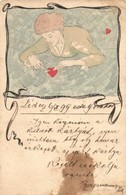 T3 1899 Lady, Art Nouveau Frame, Artist Signed (fl) - Sin Clasificación