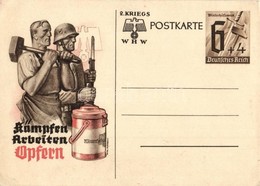 ** 3 Db Régi Német Nemzetszocialista Díjjegyes Propaganda Lap / 3 Pre-1945 NSDAP German Nazi Party Propaganda Cards, Lab - Non Classés