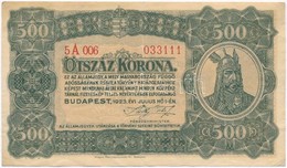 1923. 500K 'Magyar Pénzjegynyomda Rt. Budapest' Nyomdahely Jelöléssel T:III Szép Papír - Sin Clasificación
