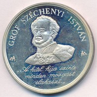 1986. 'Gróf Széchenyi István / Magyar Hitel Bank Rt.' Jelzett Ag Emlékérem Dísztokban (34,43g/0.835/42mm) T:2 (eredetile - Non Classificati