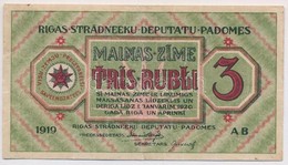 Lettország / Rigai Munkásszervezet 1919. 3R T:III
Latvia / Riga's Workers Deputies' Soviet 1919. 3 Rubli C:F
Krause R2 - Sin Clasificación