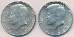 Amerikai Egyesült Államok 1965-1968D. 1/2$ Ag 'Kennedy' (2x) T:2
USA 1965-1968D. 1/2 Dollar Ag 'Kennedy' (2x) C:XF - Non Classificati