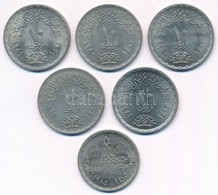 Egyiptom 1980-1985. 10p Cu-Ni (6xklf) T:1,1-
Egypt 1980-1985. 10 Piastres Cu-Ni (6xdiff) C:UNC,AU - Ohne Zuordnung