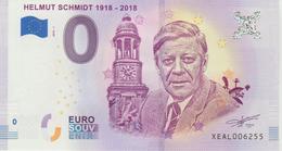 Billet Touristique 0 Euro Souvenir Allemagne Helmut Schmidt 2018-1 N°XEAL006255 - Essais Privés / Non-officiels