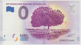 Billet Touristique 0 Euro Souvenir Allemagne Botanischer Garten Gutersloh 2018-1 N°XEBS003664 - Essais Privés / Non-officiels