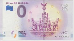 Billet Touristique 0 Euro Souvenir Allemagne 225 Jahre Quadriga 2018-1 N°XECC004052 - Essais Privés / Non-officiels