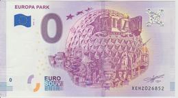 Billet Touristique 0 Euro Souvenir Allemagne Europa Park 2018-3 N°XEHZ026852 - Essais Privés / Non-officiels